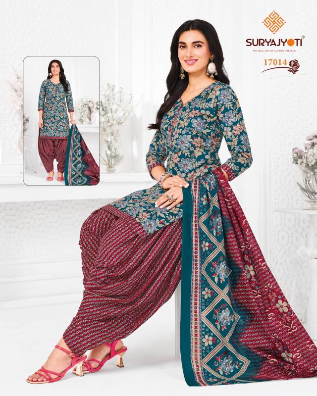 Suryajyoti trendy patiyala vol-17 dress wholesale material